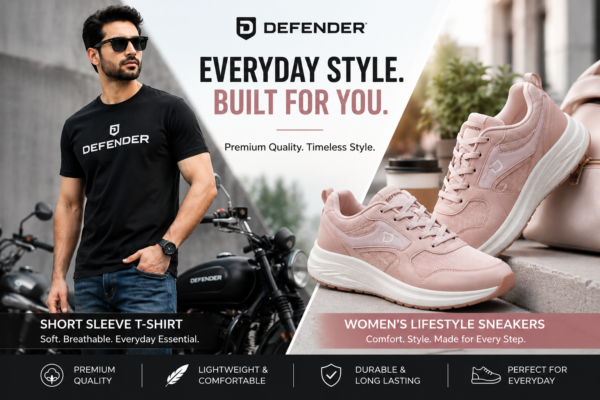 Defender Classic Short Sleeve T-Shirt | Premium Cotton Casual Wear
